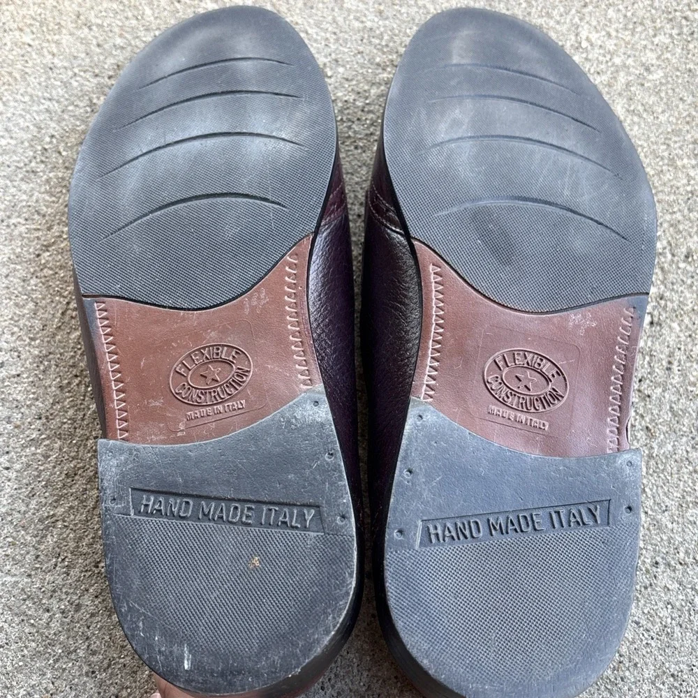 Stanley Blacker Burgundy Leather Slip On Tassel Shoes 9M Wing Tip Old‎ Money